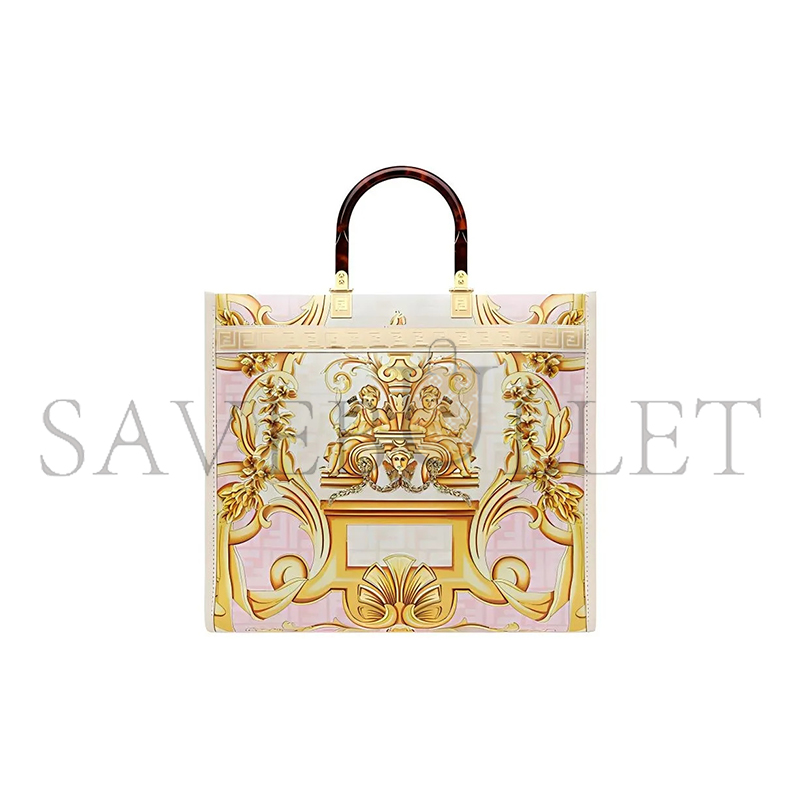 FENDI SUNSHINE VERSACE CO-BRANDED FENDACE SUNSHINE TOTE BAG 8BH386AJTXF1HM8 (35*31*17m)
